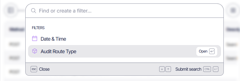 audit search bar