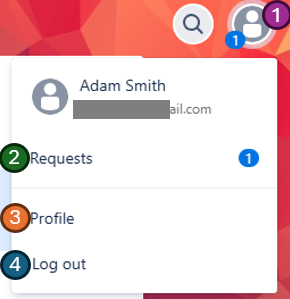 Profile menu